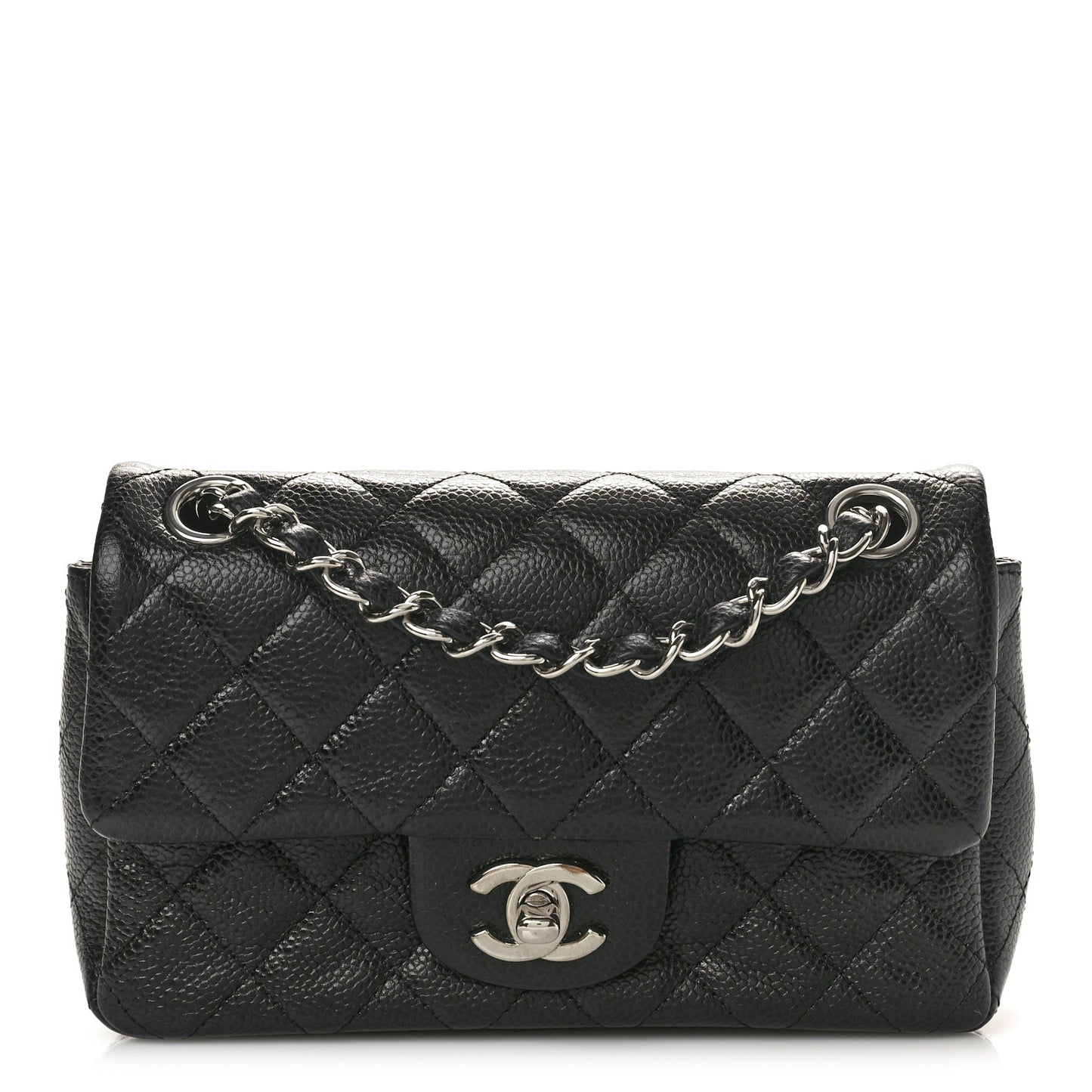 Caviar Quilted Mini Rectangular Flap Black