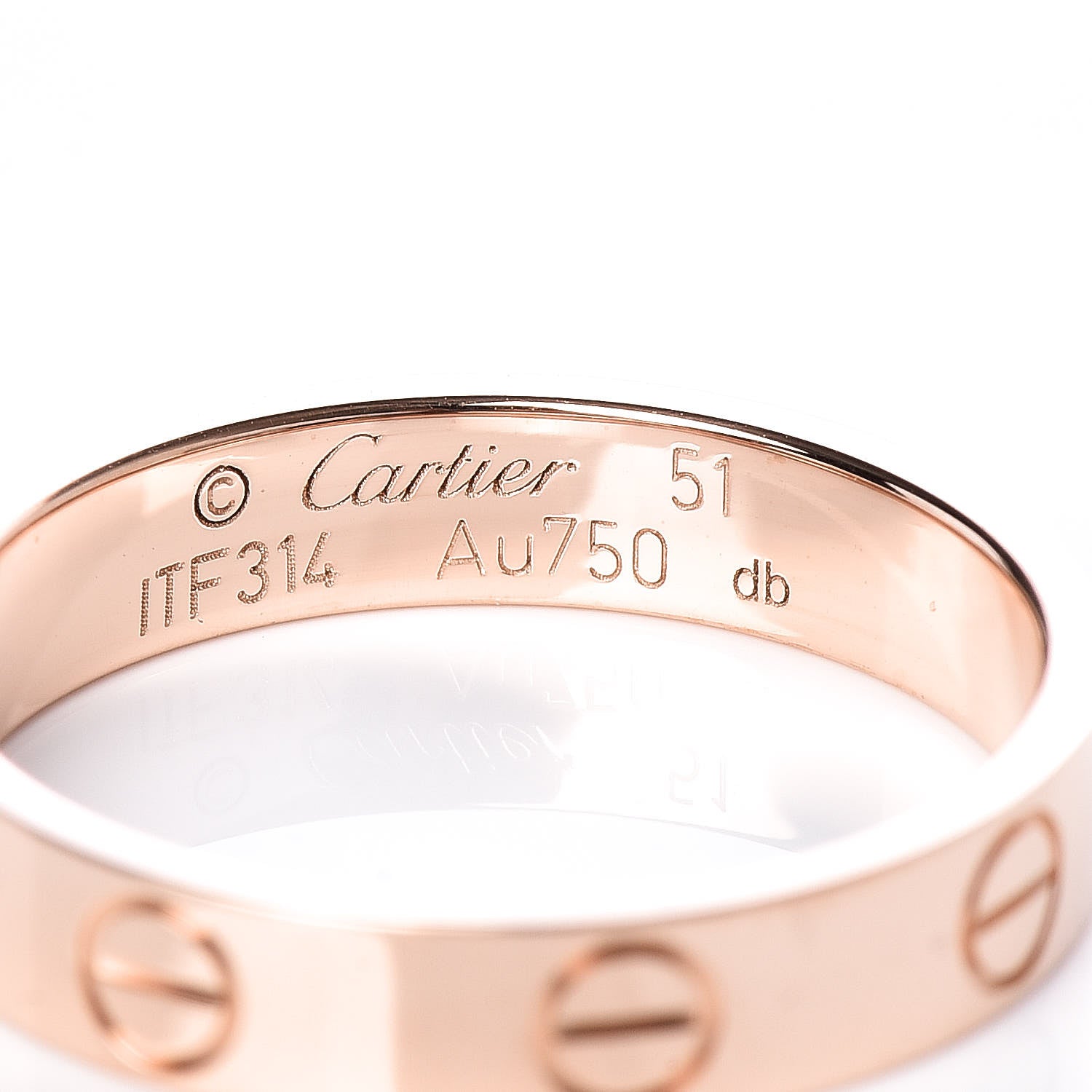 Cartier 18K Pink Gold 3.5mm LOVE Wedding Band Ring 51 5.75 4 of 5