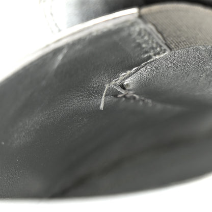 Prada Metallic Brushed Calfskin Metal Triangle Logo 50mm Loafers 39 Argento 10 of 10