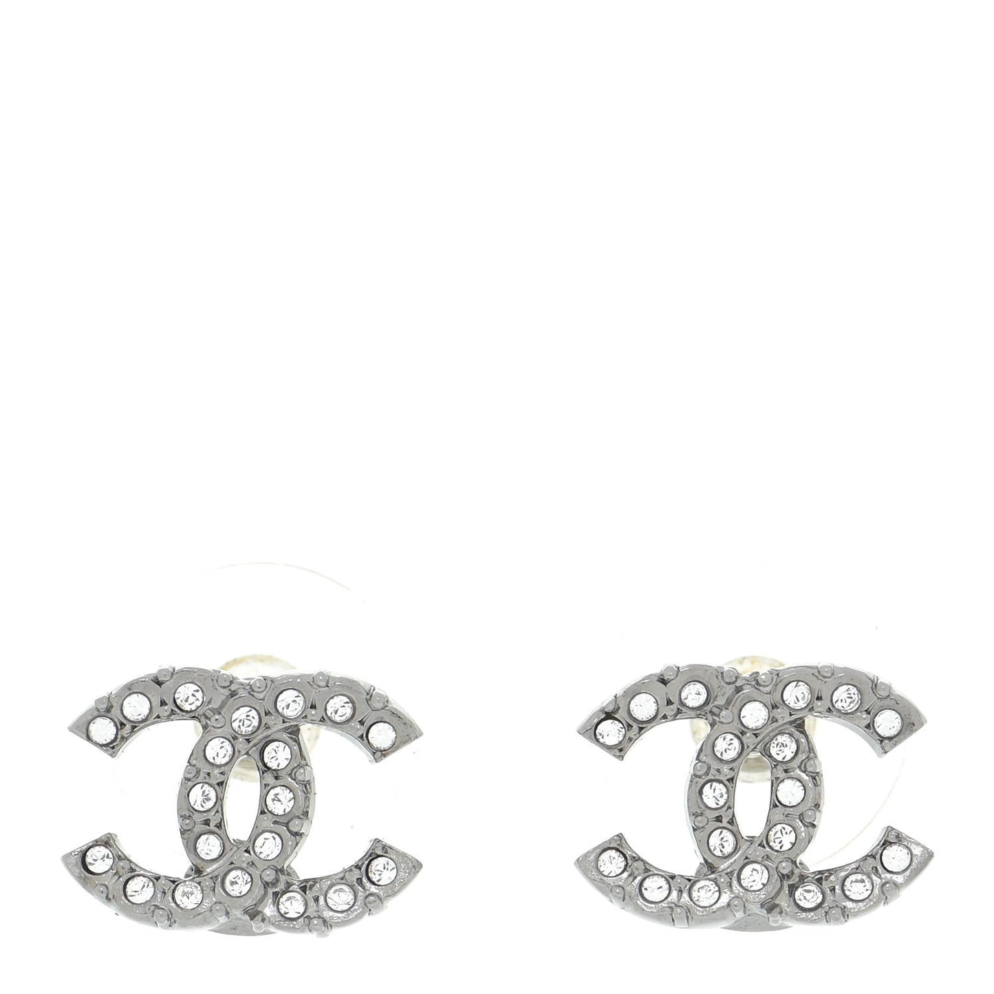 Crystal CC Earrings Silver