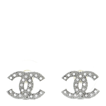 Chanel Crystal CC Earrings Silver 1 of 5
