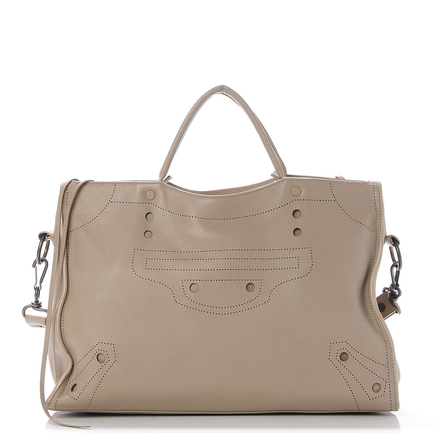 Balenciaga Veau Soyeux Perforated Blackout Hardware City Gris Cendre 1 of 12