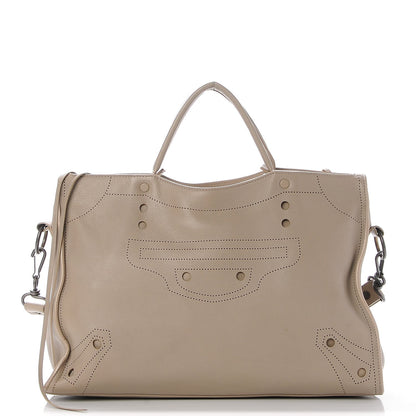 Balenciaga Veau Soyeux Perforated Blackout Hardware City Gris Cendre 1 of 12