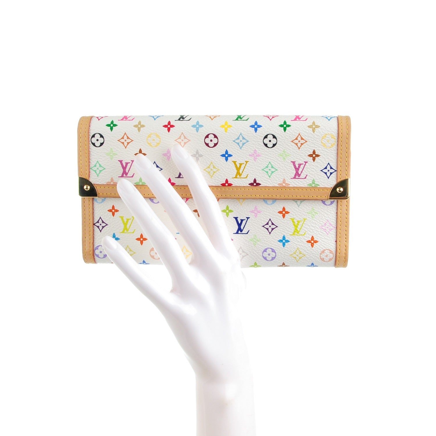Louis Vuitton Monogram Multicolor Porte Tresor International Wallet White 2 of 7