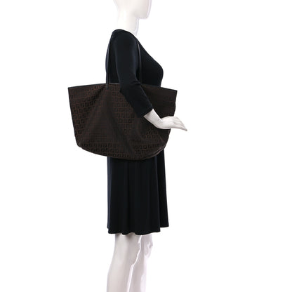Fendi Zucchino Shopping Tote Brown 2 of 11
