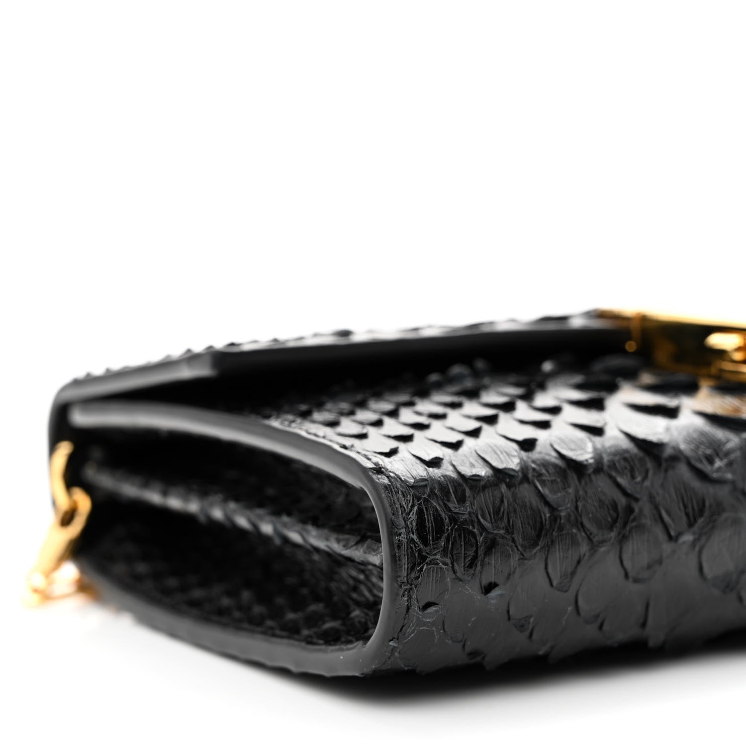 Tom Ford Semi Shiny Snakeskin 001 Chain Wallet Black 9 of 11