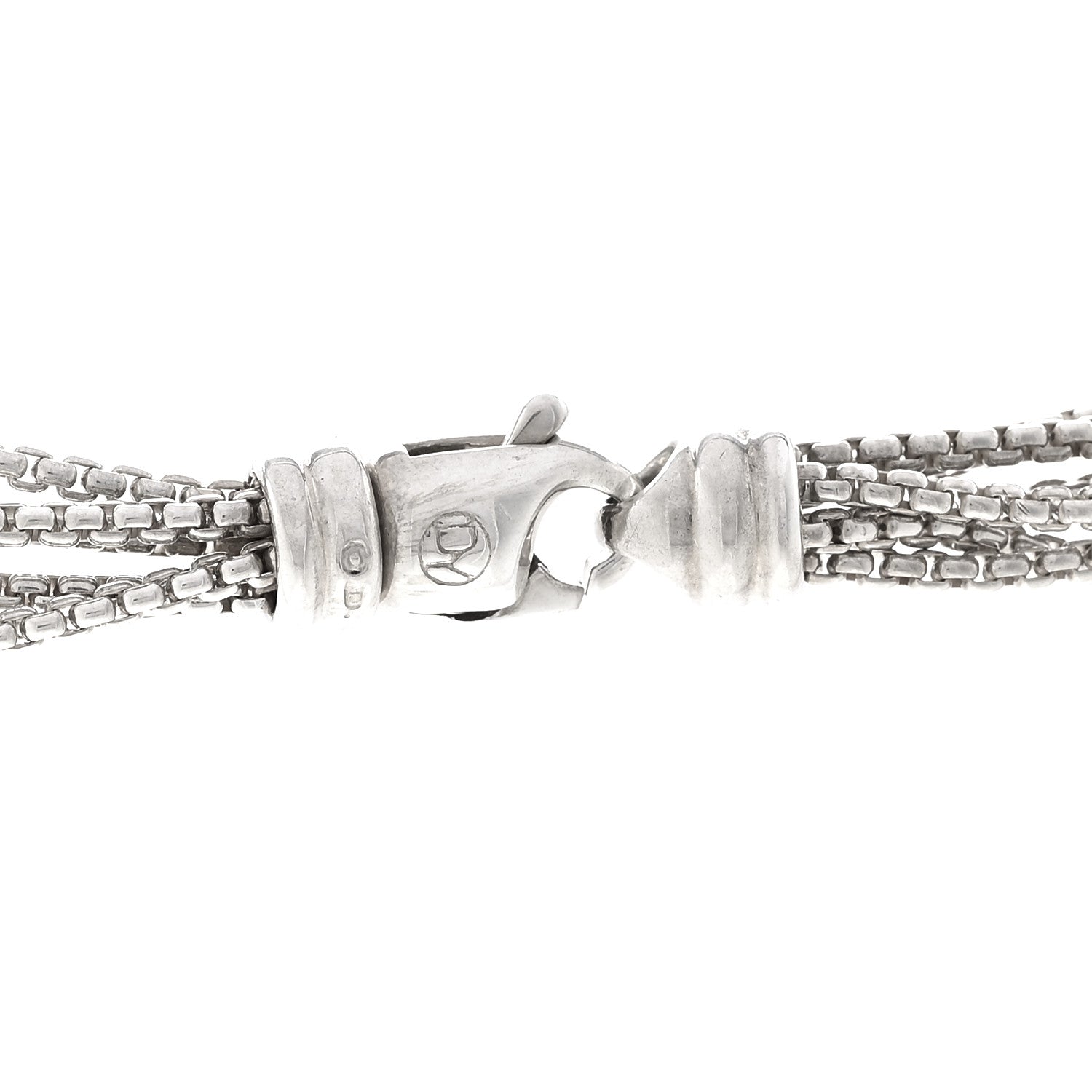 David Yurman Sterling Silver 18K Yellow Gold Blue Topaz Multi Strand Chain Choker Necklace 5 of 5