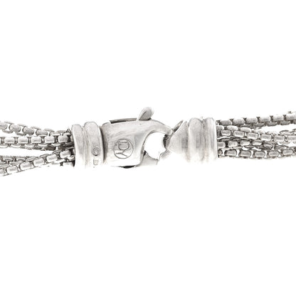David Yurman Sterling Silver 18K Yellow Gold Blue Topaz Multi Strand Chain Choker Necklace 5 of 5