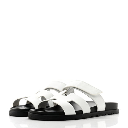 Hermes Calfskin Womens Chypre Sandals 40 White 3 of 10