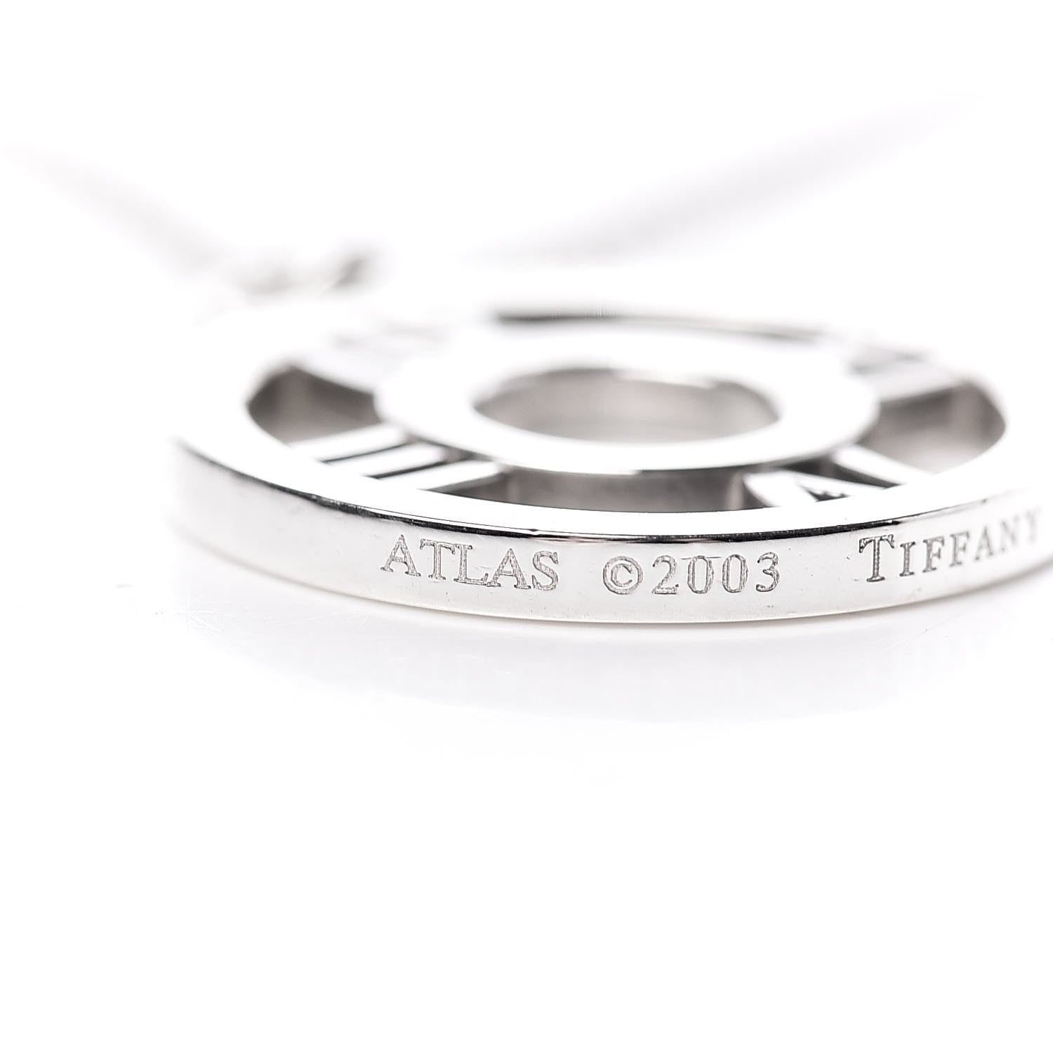 Tiffany Sterling Silver Medium Atlas Open Pendant Necklace 7 of 8