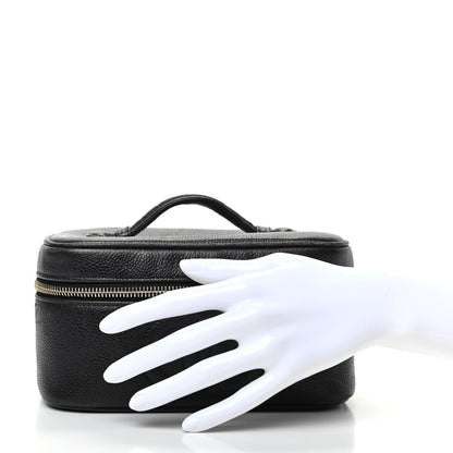 Chanel Caviar CC Vanity Cosmetic Case Black 2 of 9