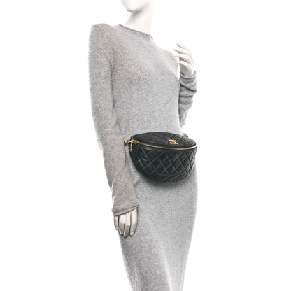Chanel Lambskin Pearl Quilted CC Belt Bag Black 2 of 10