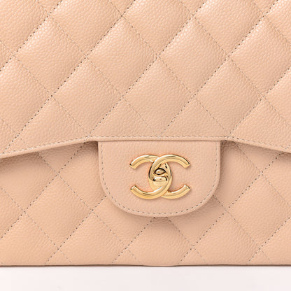 Chanel Caviar Quilted Jumbo Double Flap Beige Clair 8 of 10