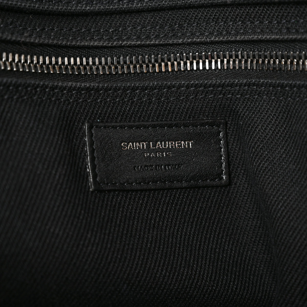 Linen Calfskin Rive Gauche Tote Black