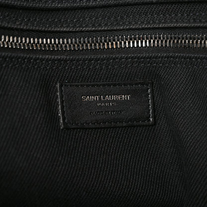 Saint Laurent Linen Calfskin Rive Gauche Tote Black 5 of 11