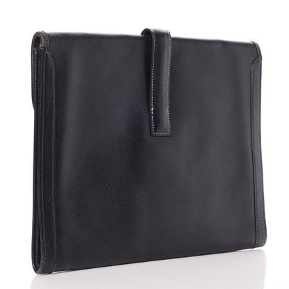 Hermes Courchevel Jige GM Clutch Indigo 3 of 9