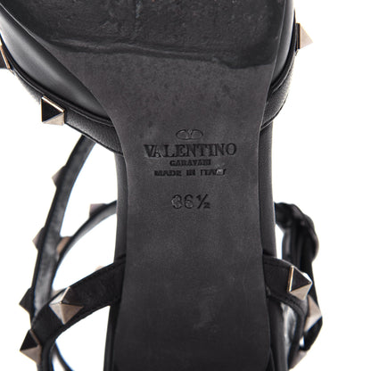 Valentino Garavani Nappa Rockstud Ankle Strap Low Heel Pumps 36.5 Black 9 of 10