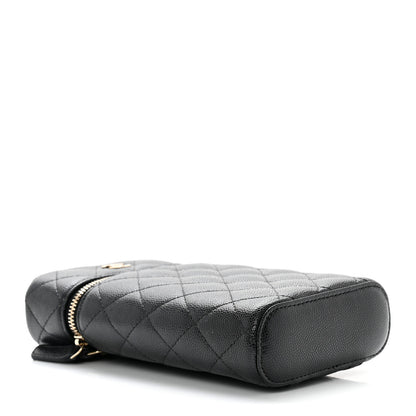 Chanel Caviar Quilted Phone Holder With Chain Black 3 of 6