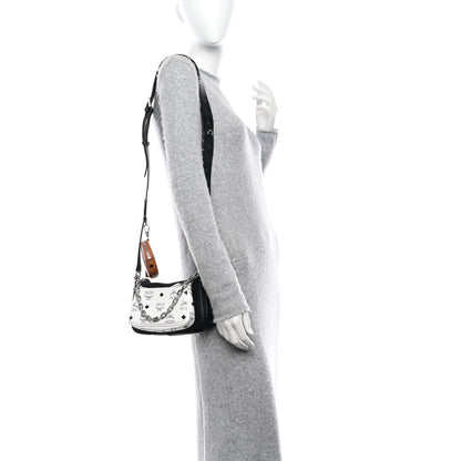 MCM Visetos Aren Essential Multi Pochette Black White Cognac 2 of 10