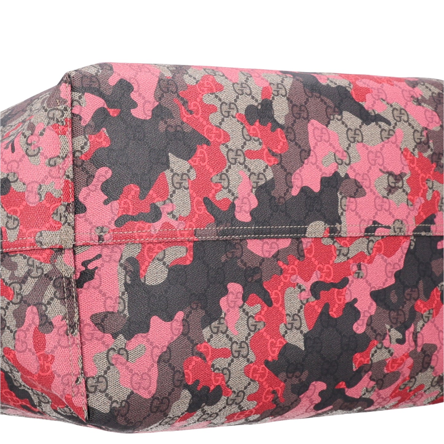 GG Supreme Monogram Camouflage Tote  Pink Red