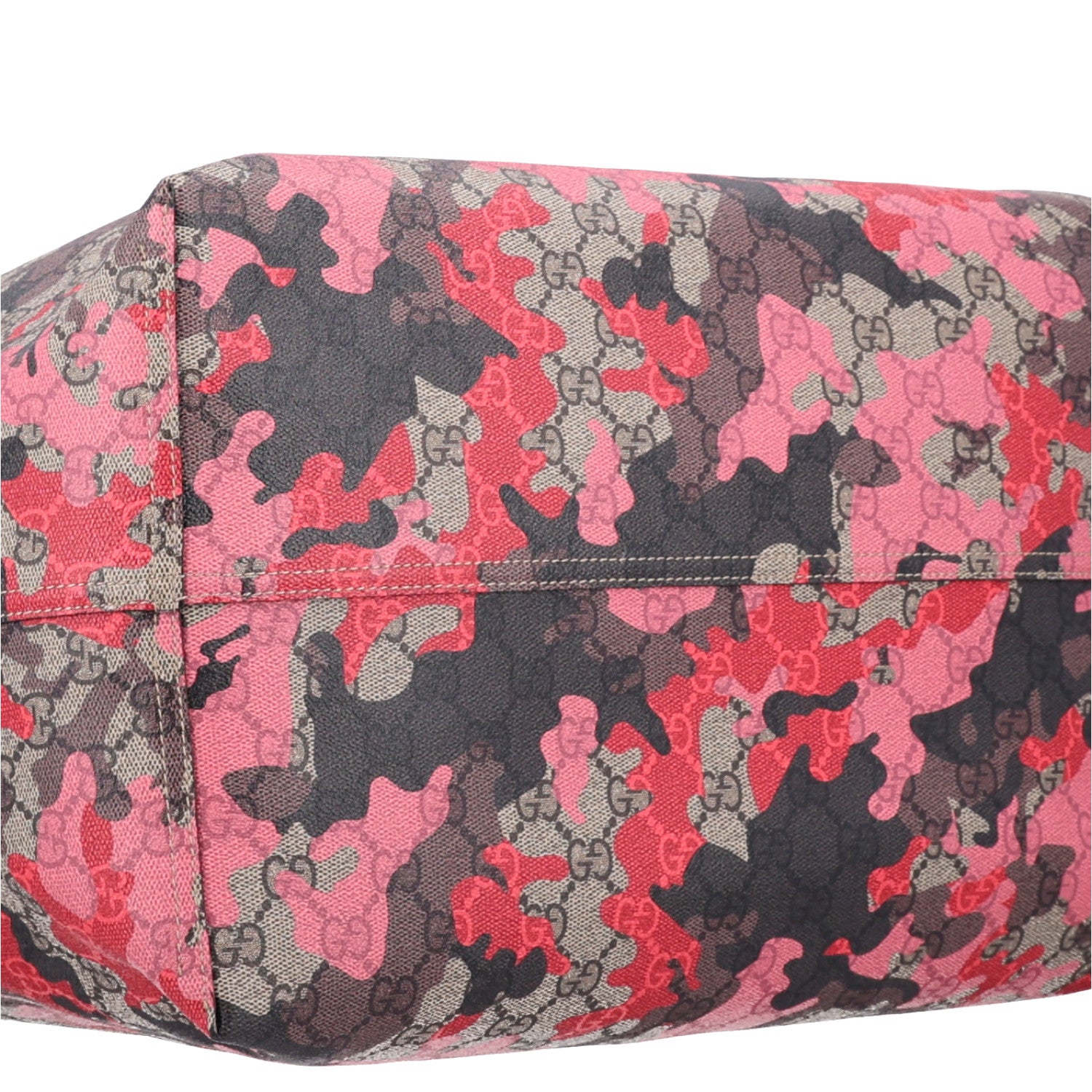 Gucci GG Supreme Monogram Camouflage Tote  Pink Red 9 of 10