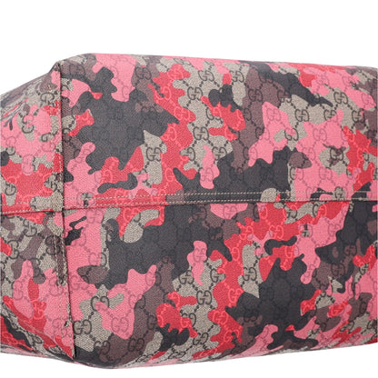 Gucci GG Supreme Monogram Camouflage Tote  Pink Red 9 of 10
