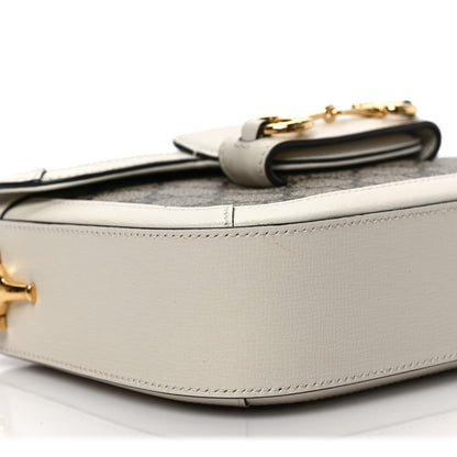 Gucci GG Supreme Monogram Web Mini Horsebit 1955 Shoulder Bag Beige Mystic White 7 of 8