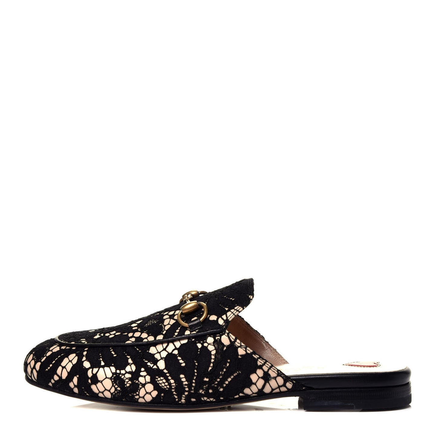 Lace Malaga Kid Womens Princetown Slippers 35 Black Skin Rose