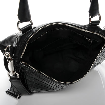 Givenchy Smooth Calfskin Crocodile Embossed Medium Pandora Black 5 of 7