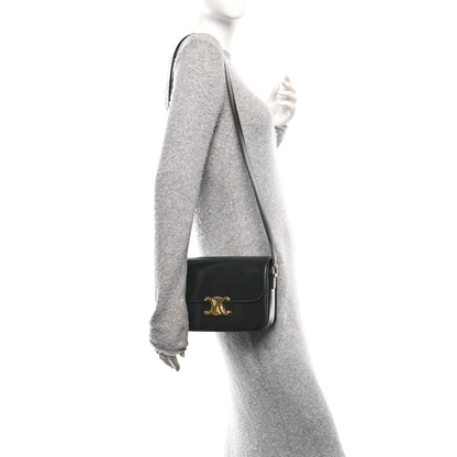 Celine Shiny Calfskin Medium Triomphe Black 2 of 13