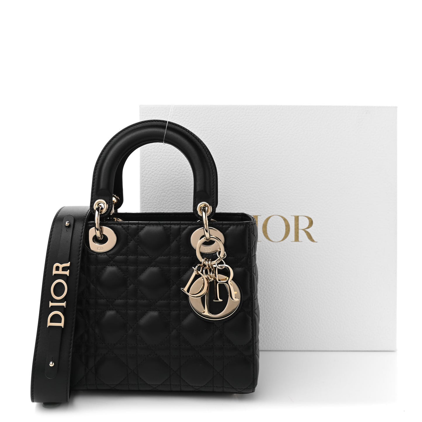 Lambskin Cannage Small My ABCDior Lady Dior Black