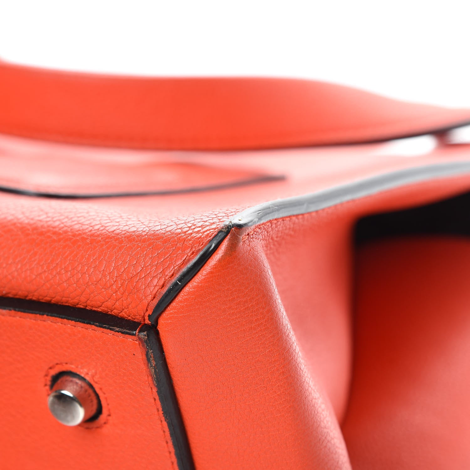 Celine Grained Calfskin Medium Edge Shoulder Bag Vermillion 11 of 21