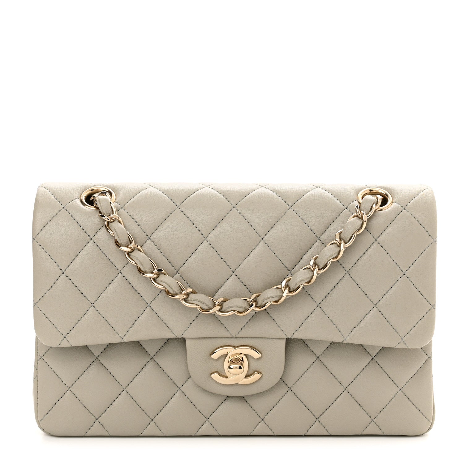 Chanel Lambskin Quilted Small Double Flap Grey 1 of 11