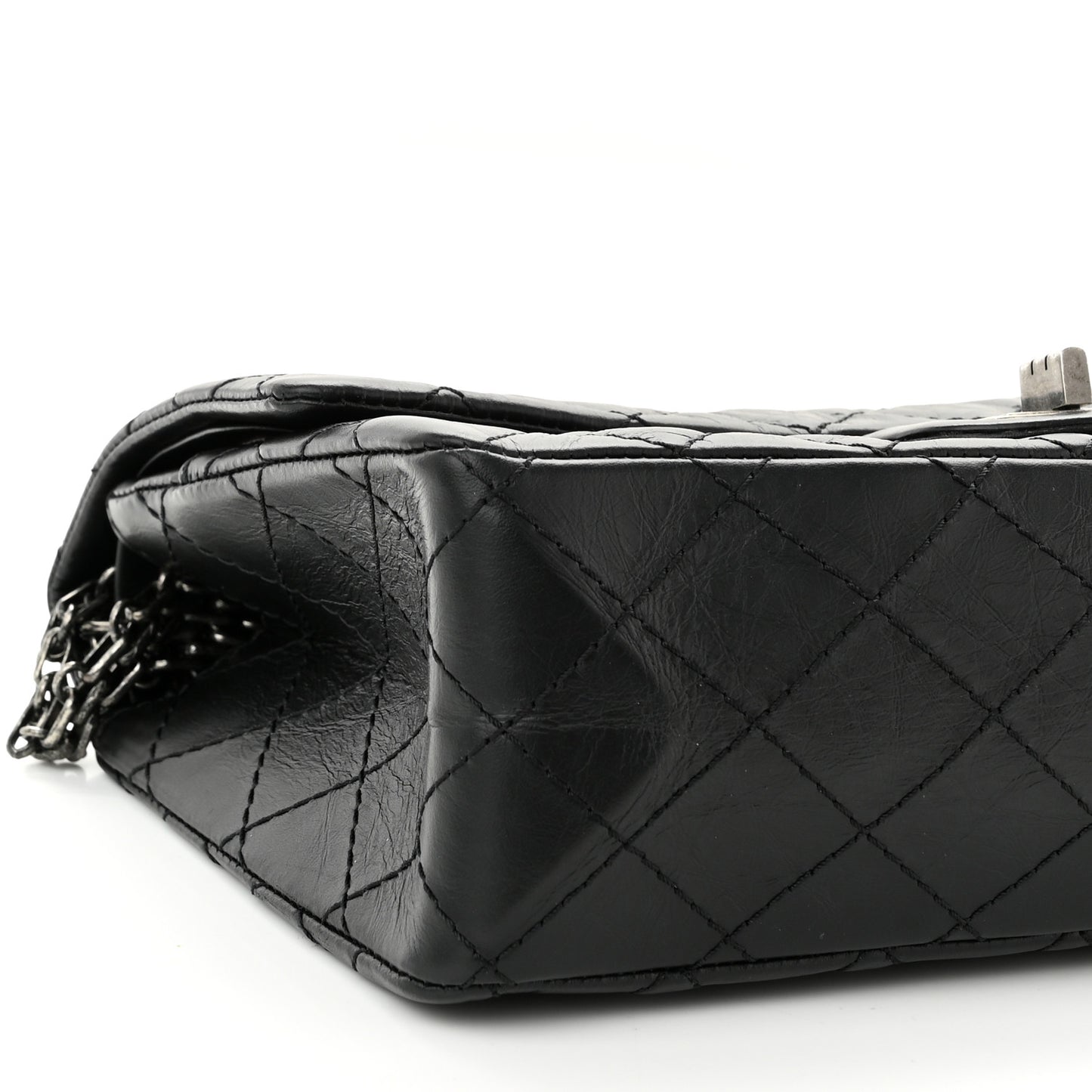 Aged Calfskin Quilted 2.55 Reissue 225 Flap Black