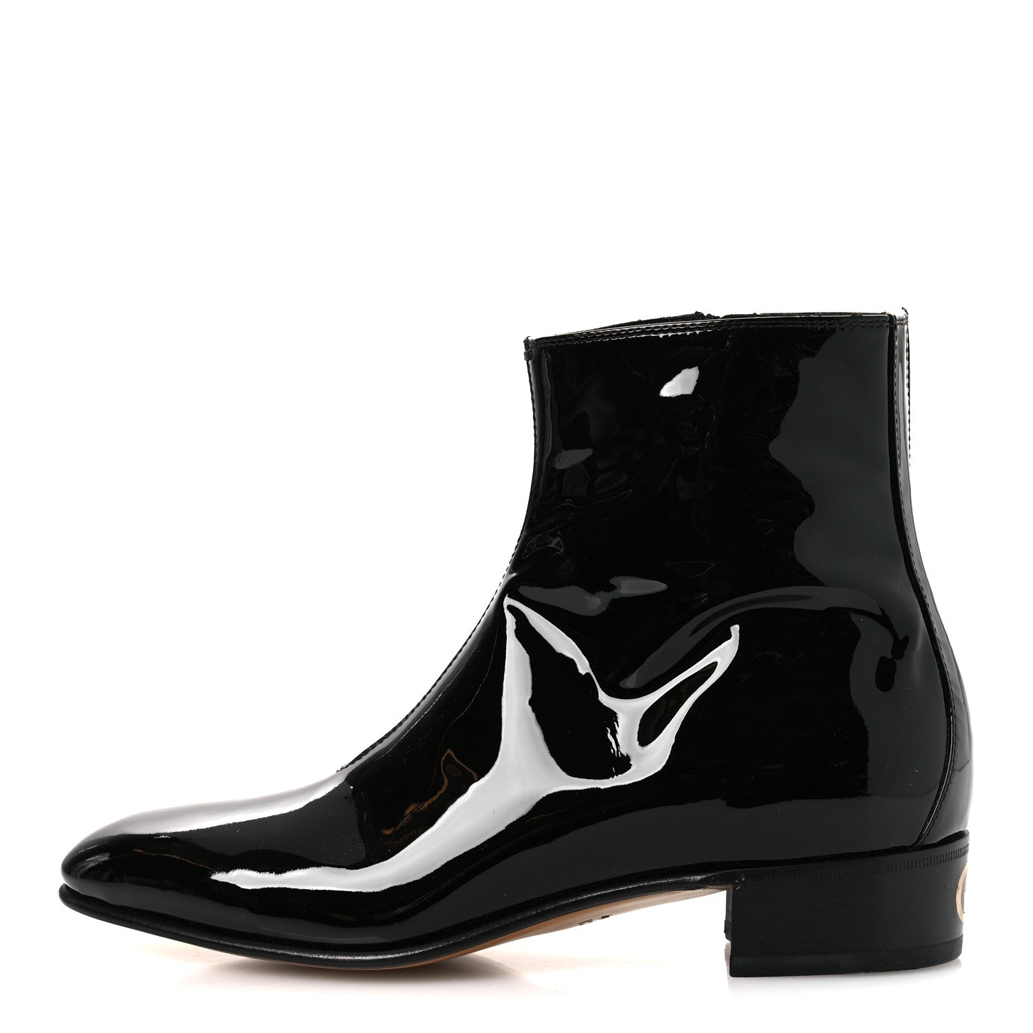 Gucci Vernice Crystal Mens Interlocking G Logo Ankle Booties  9 Black 1 of 12