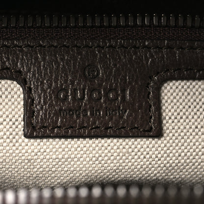 Gucci GG Supreme Monogram Textured Dollar Calfskin Web Medium Savoy Duffle Bag Beige Ebony New Acero 5 of 14