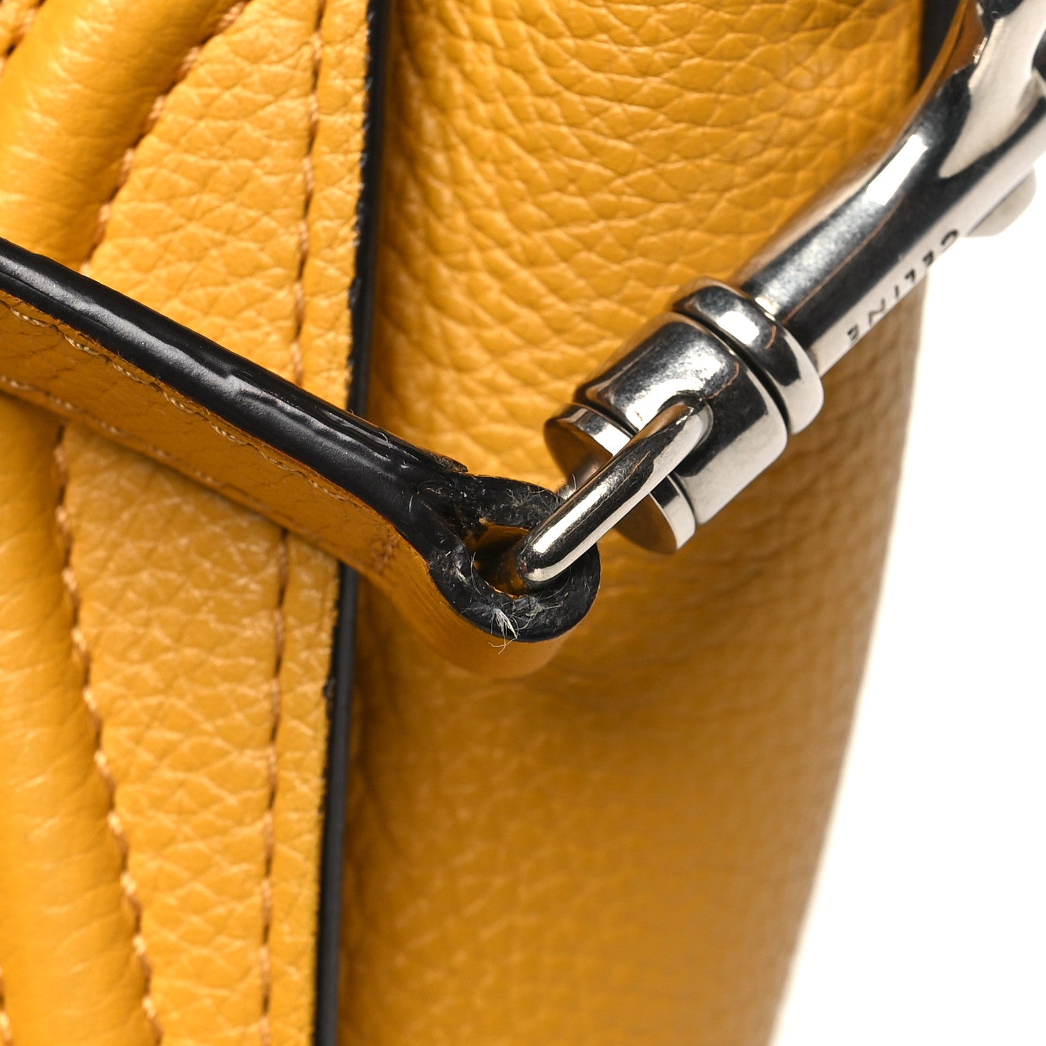 Celine Drummed Calfskin Nano Luggage Ocre 14 of 16