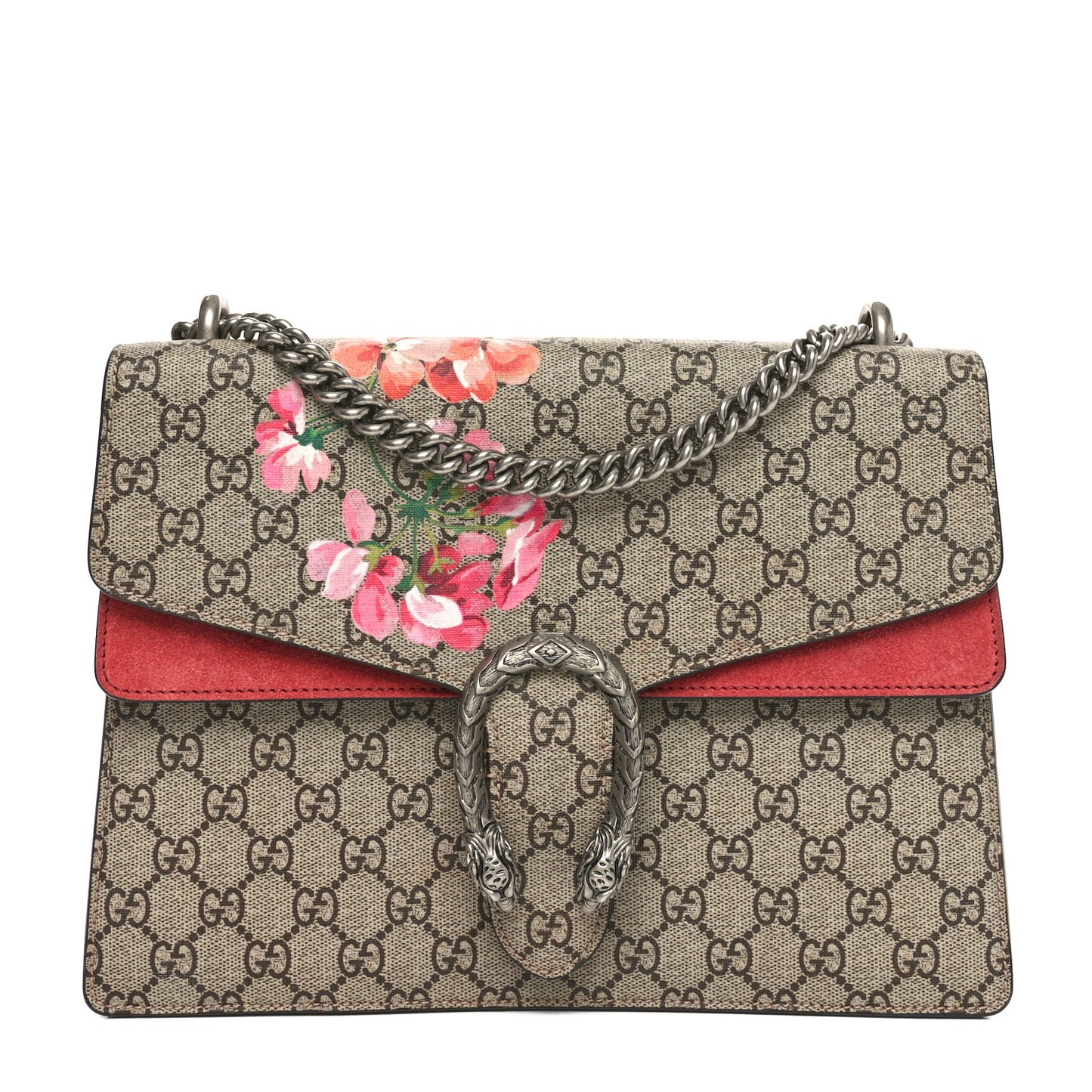 GG Supreme Monogram Blooms Medium Dionysus Shoulder Bag Beige Multicolor Dry Rose