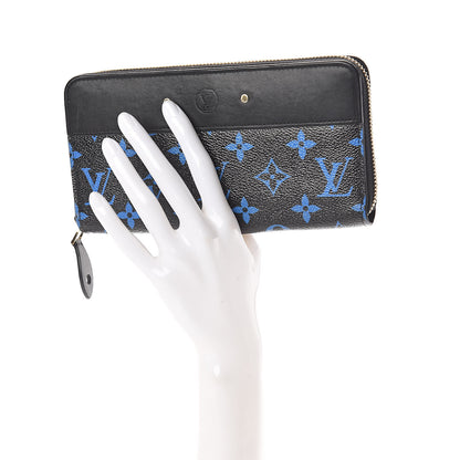 Louis Vuitton Calfskin Colored Monogram Zippy Wallet Blue Black 2 of 6