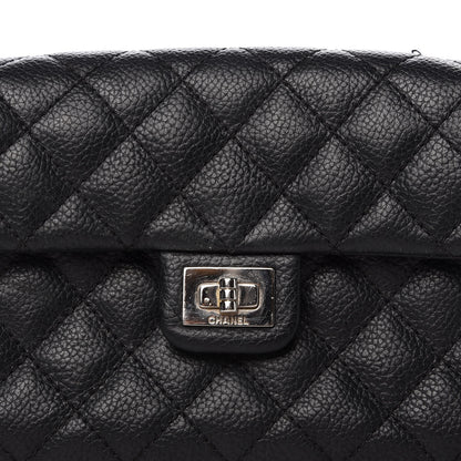 Chanel Grained Calfskin Quilted 2.55 Reissue Flap Belt Bag Clutch Black 12 of 12