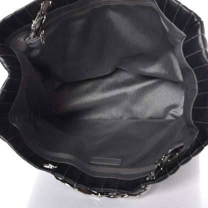 Chanel Lambskin Vertical Quilted Large Mademoiselle Tote Black 5 of 11