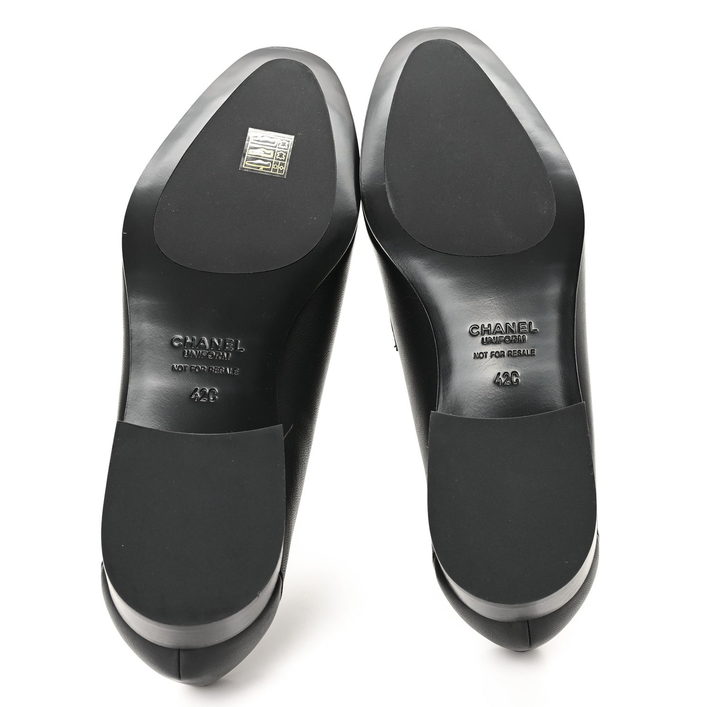 Lambskin Mens Stitched CC Loafers 42 Black