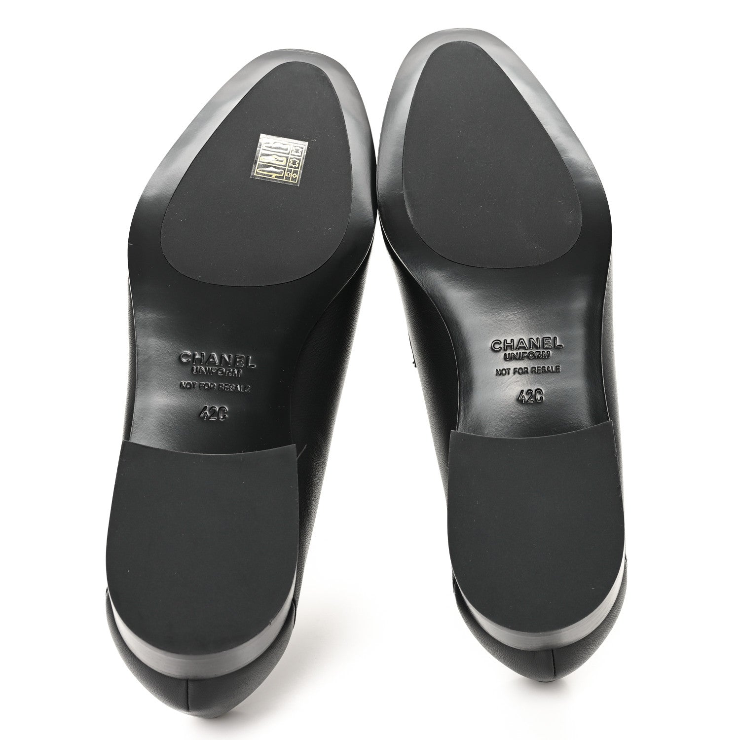 Chanel Lambskin Mens Stitched CC Loafers 42 Black 6 of 10