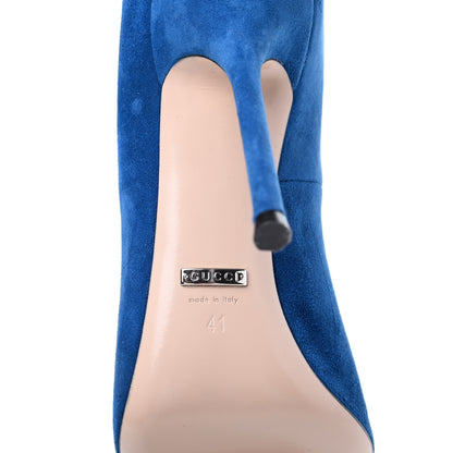 Gucci Suede Dionysus Pumps 41 Blue 7 of 11