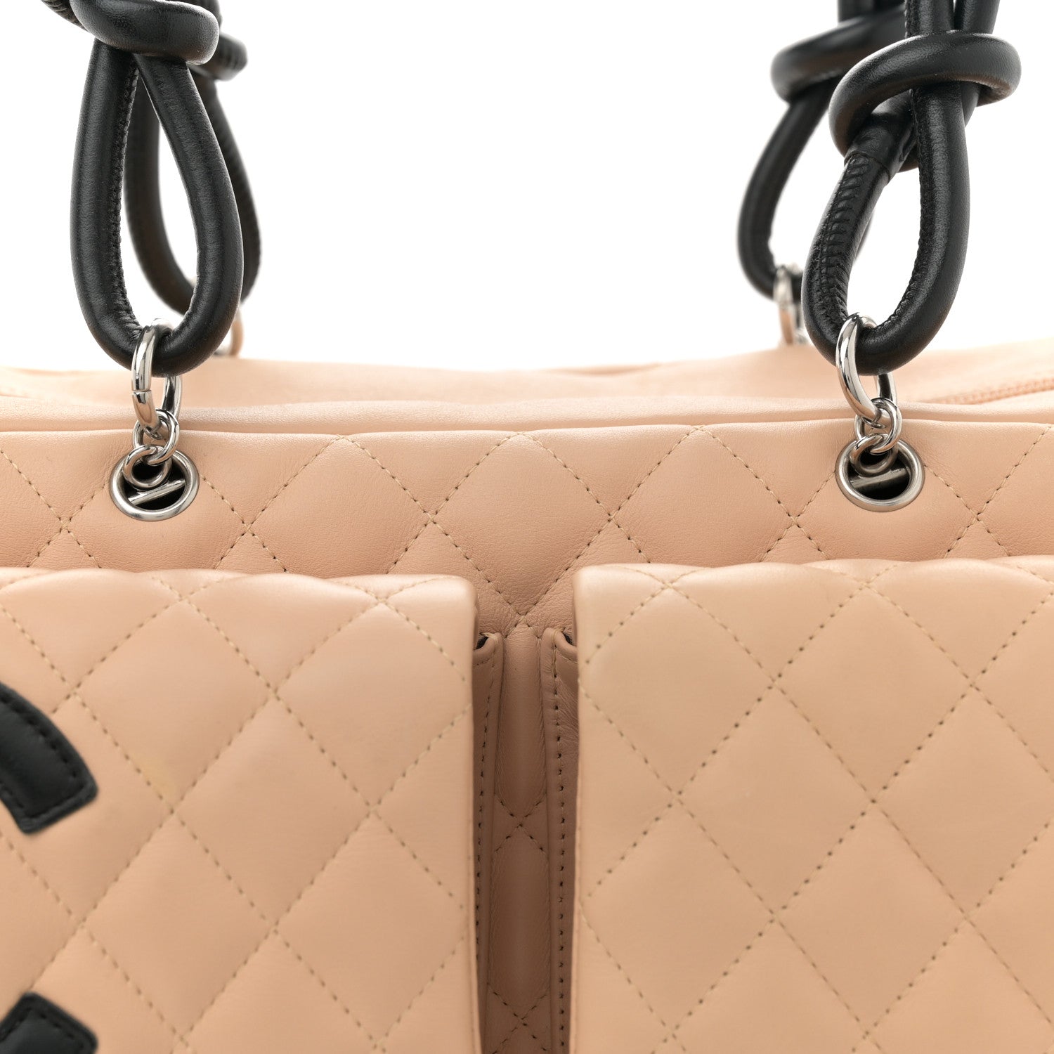Chanel Calfskin Quilted Large Cambon Multipocket Reporter Beige Black 8 of 11