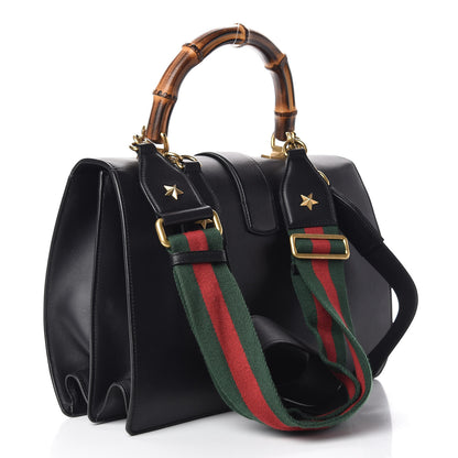 Gucci Calfskin Bamboo Web Large Dionysus Top Handle Bag Black Bright Evergreen Hibiscus Red 4 of 19