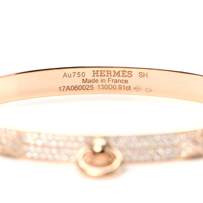 Hermes 18K Rose Gold Diamond PM Collier De Chien Pave Bracelet SH 4 of 4
