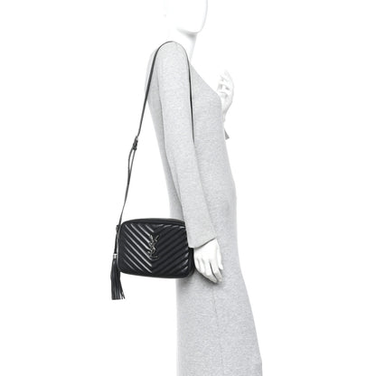 Saint Laurent Calfskin Matelasse Monogram Lou Camera Bag Black 2 of 9