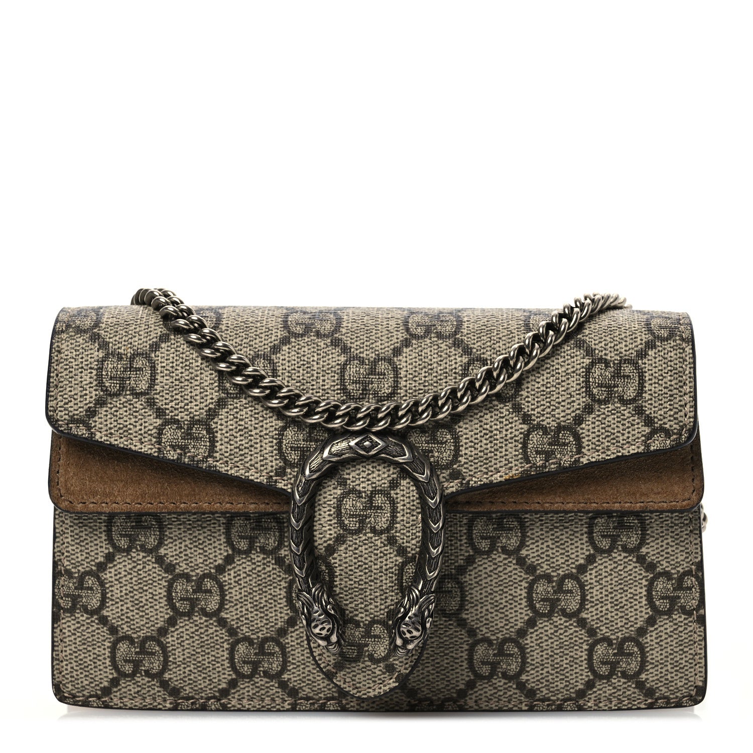 Gucci GG Supreme Monogram Super Mini Dionysus Shoulder Bag Taupe 1 of 12