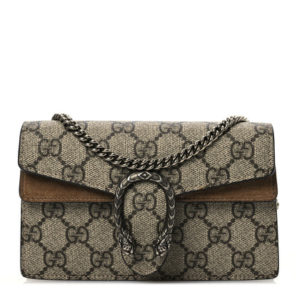 Gucci GG Supreme Monogram Super Mini Dionysus Shoulder Bag Taupe 1 of 12